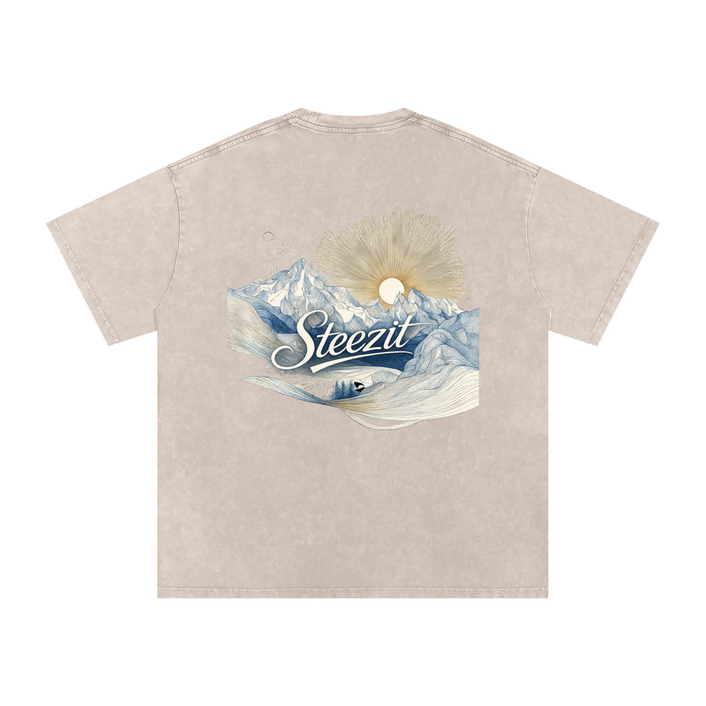 T-shirt haut de gamme - Oversize en coton délavé « à la neige »