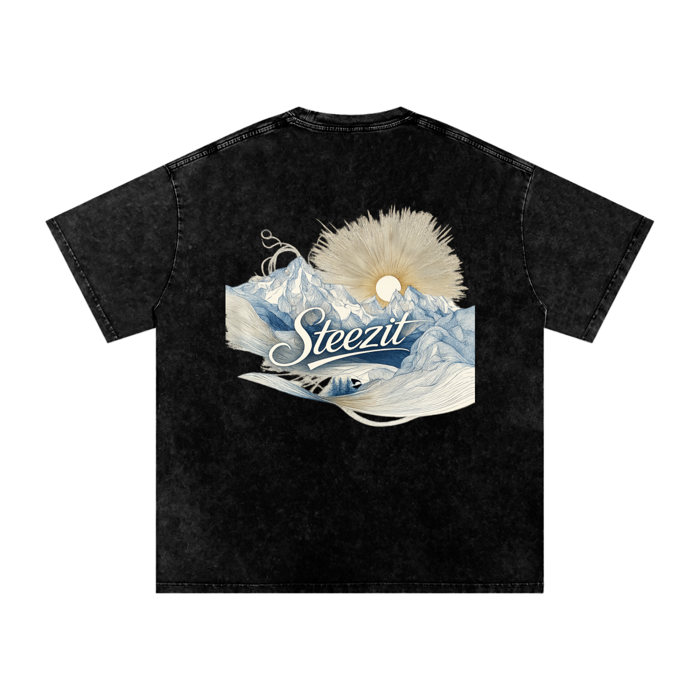 T-shirt haut de gamme - Oversize en coton délavé « à la neige »