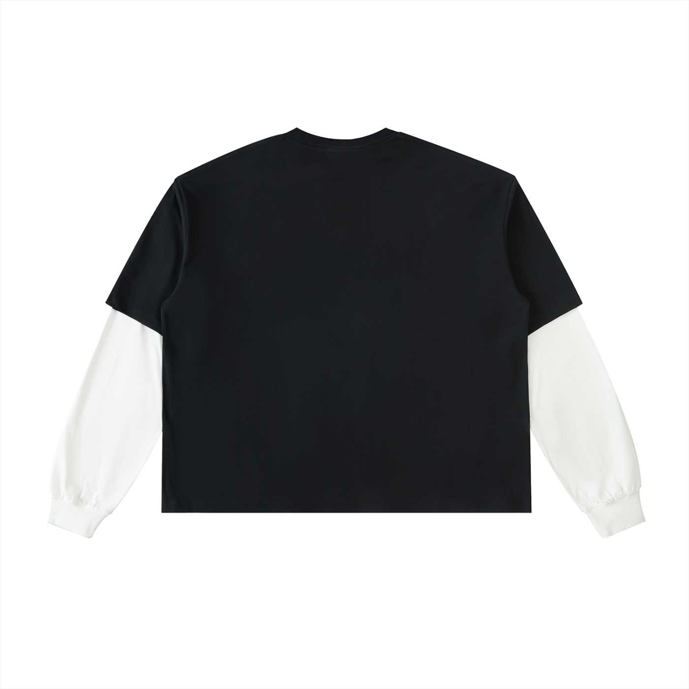 t-shirt-en-coton-a-manches-contrastees-superposees