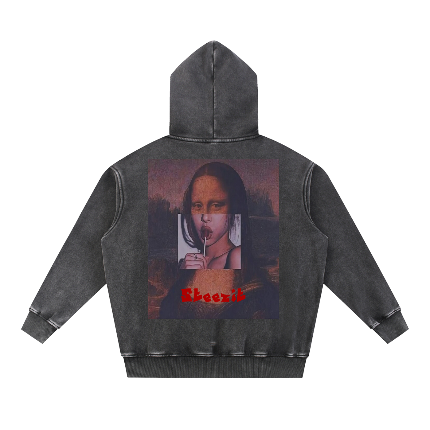 Sweat à capuche oversize délavé