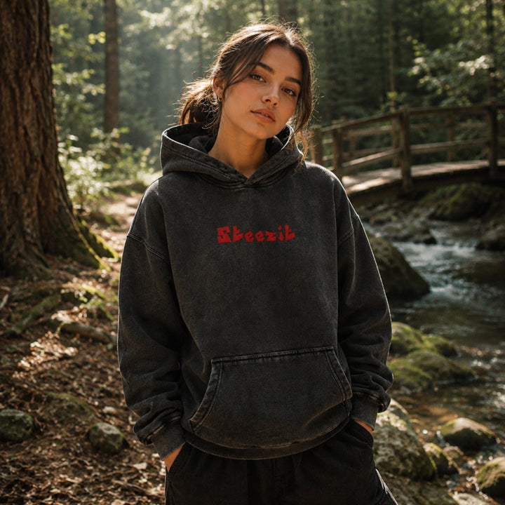 Sweat à capuche oversize délavé