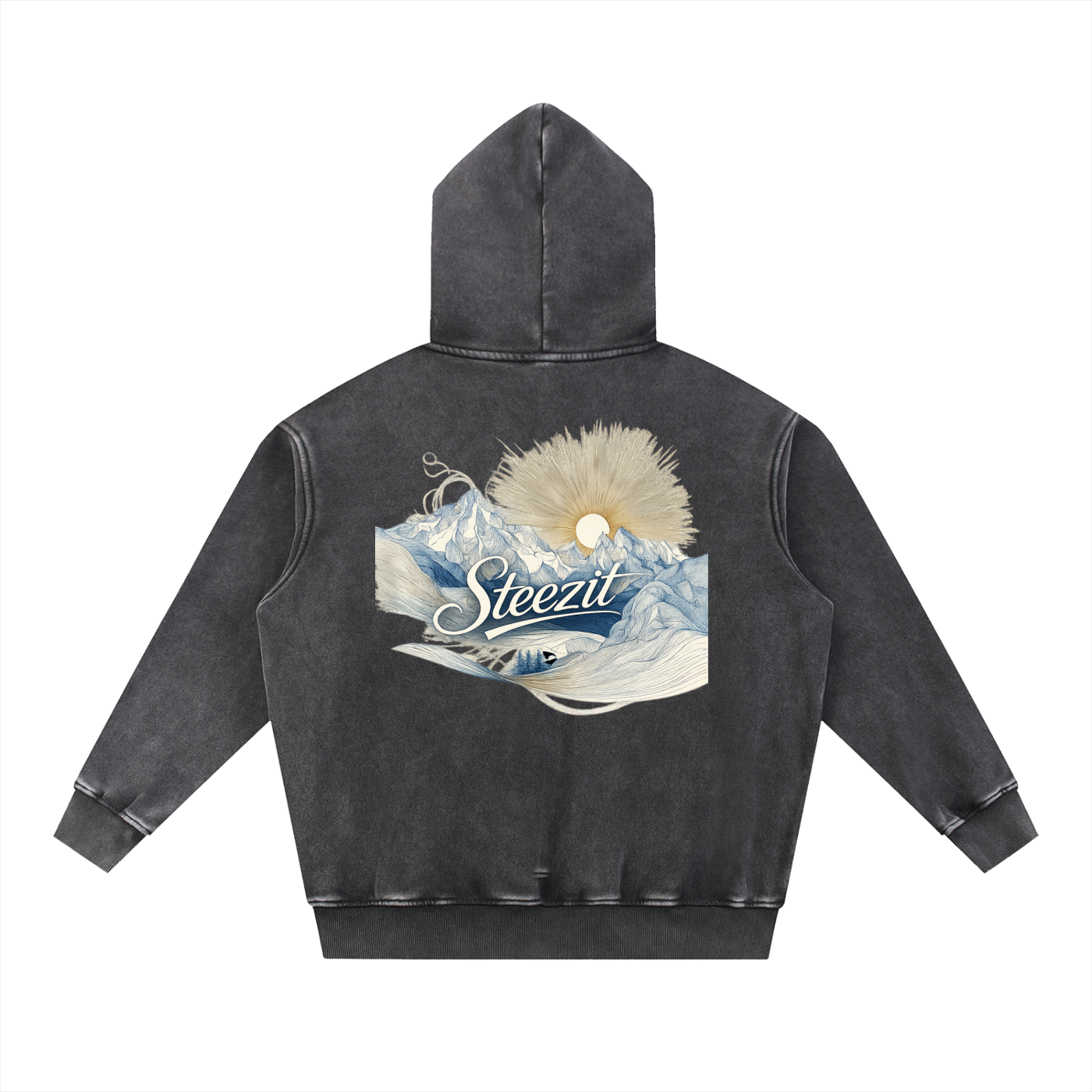 Sweat à capuche oversize délavé « Snow Wash »