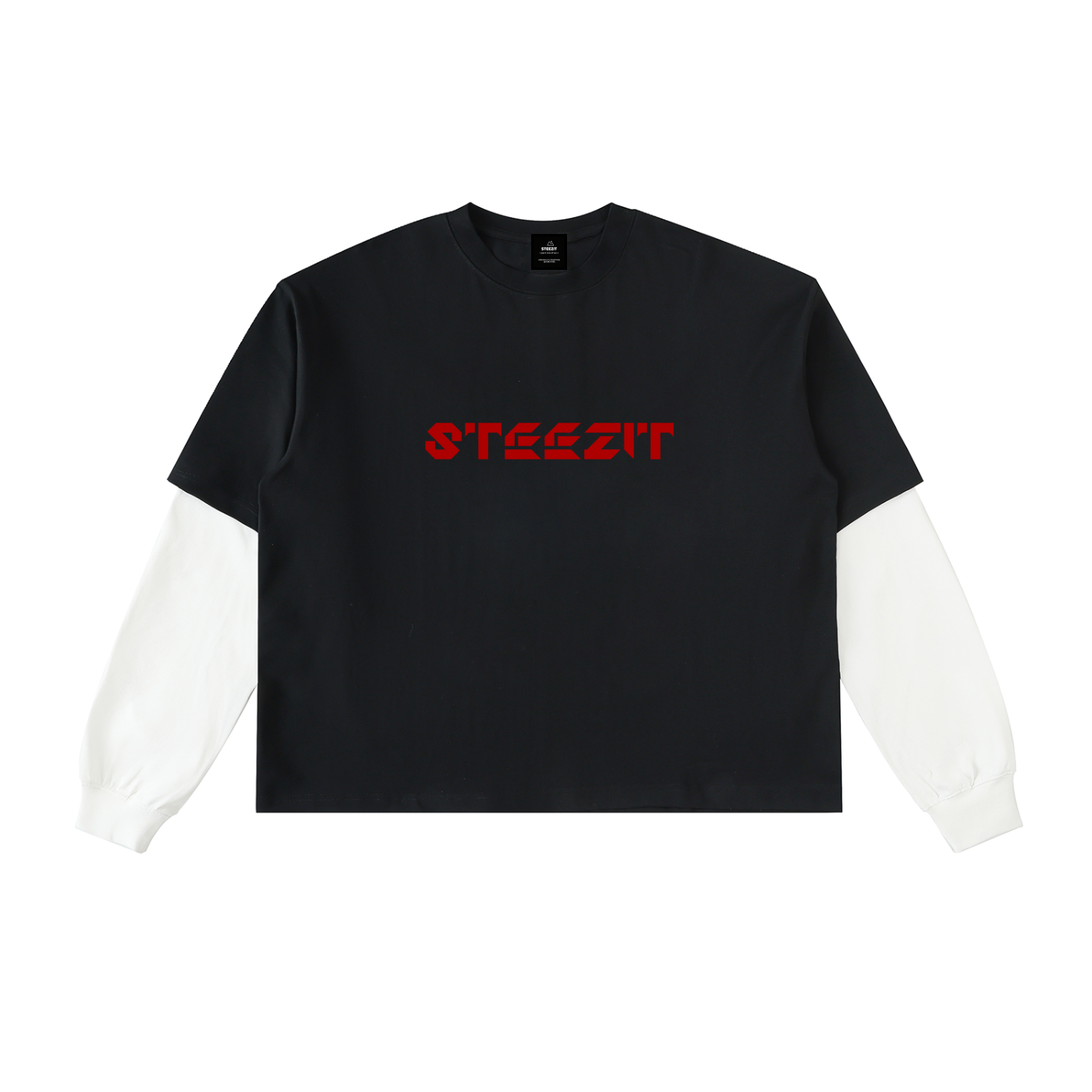 t-shirt-en-coton-a-manches-contrastees-superposees